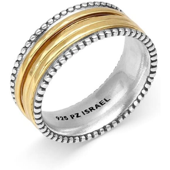 Women's Sterling Silver Spinner Ring With Three Spinners Boho Classic Style - Picture 1 of 6